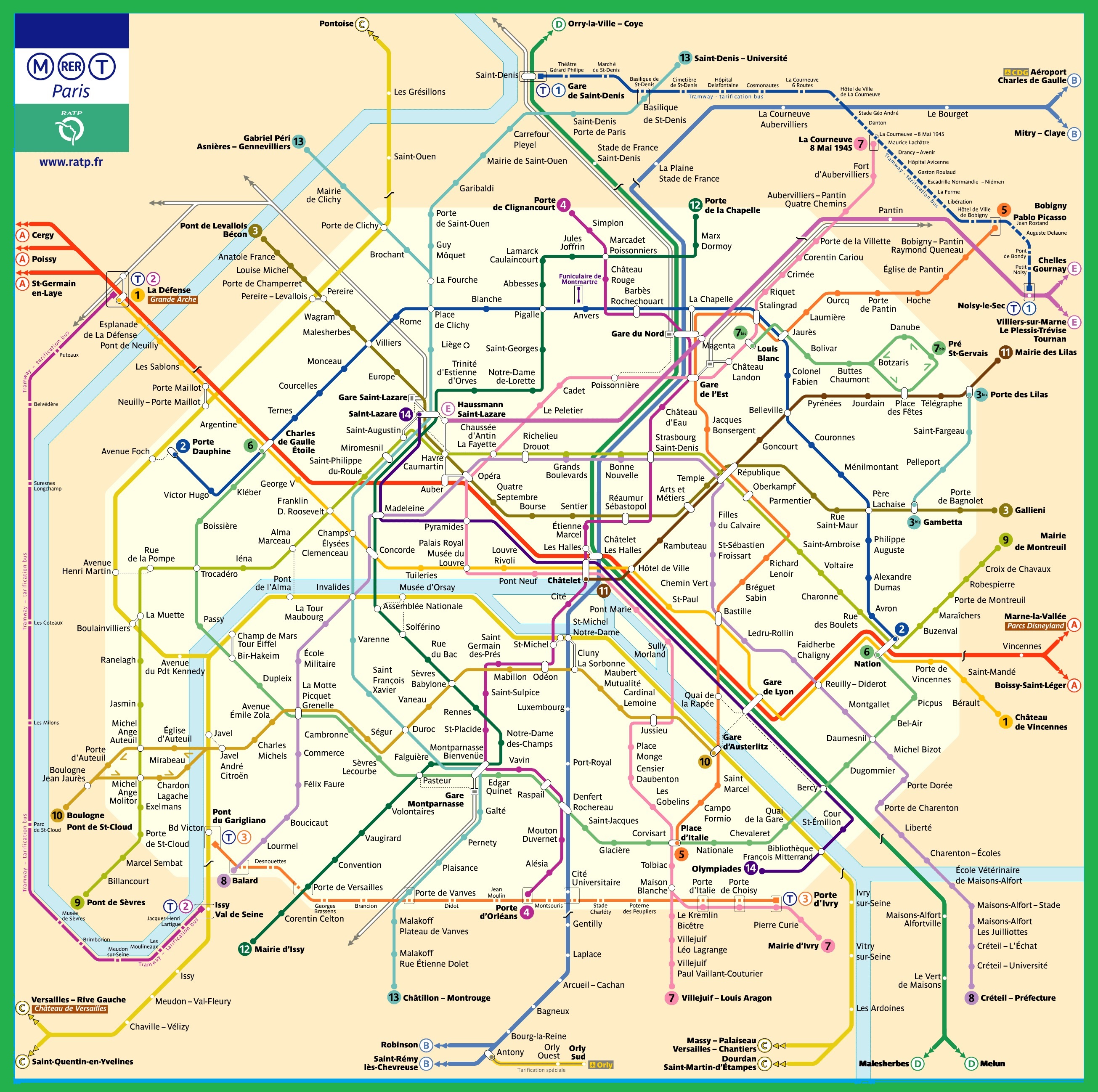 plan métro paris 2017